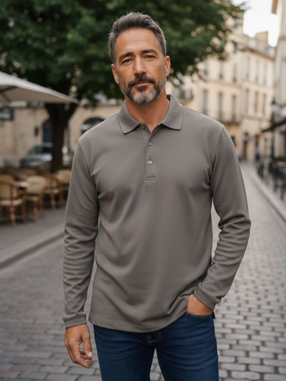 Grand Slam Performance Airflow Long Sleeve Polo Shirt Gray Size XL (EUC)
